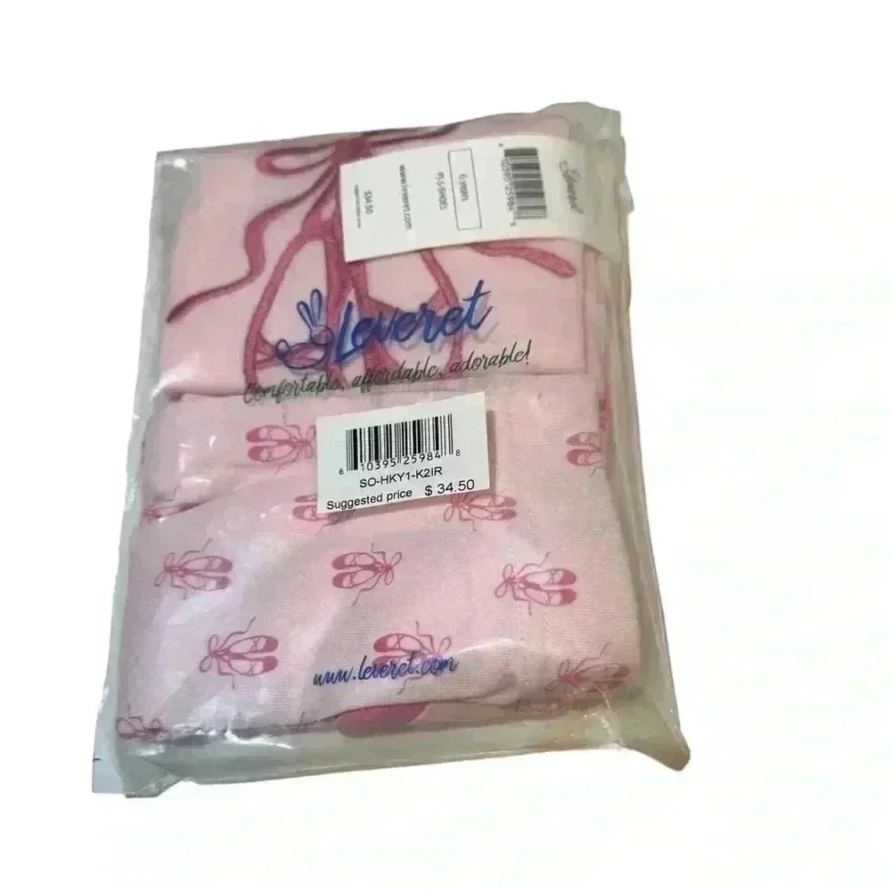 Leveret Ballerina Pink Cotton Pajamas Size 6 Years